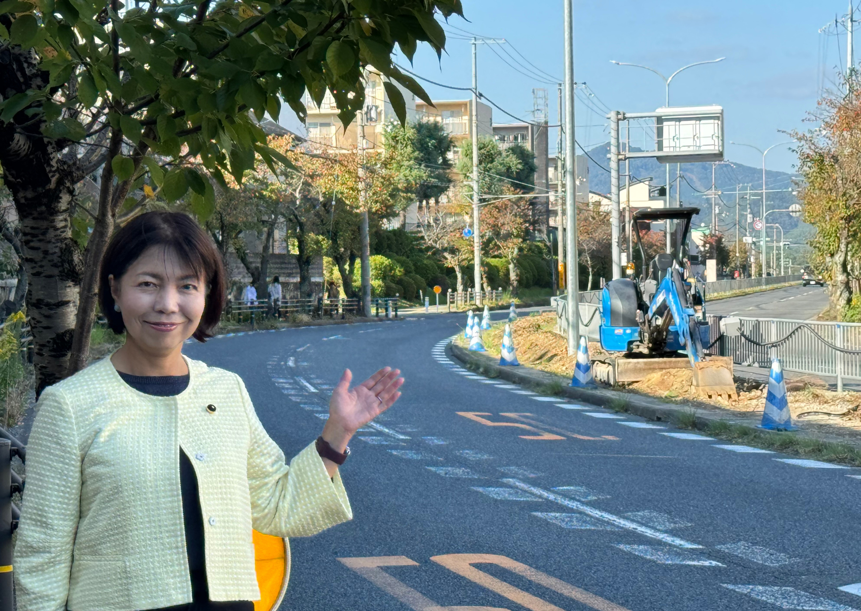 中央分離帯を整備　県道12号線 清和台東1丁目〜3丁目